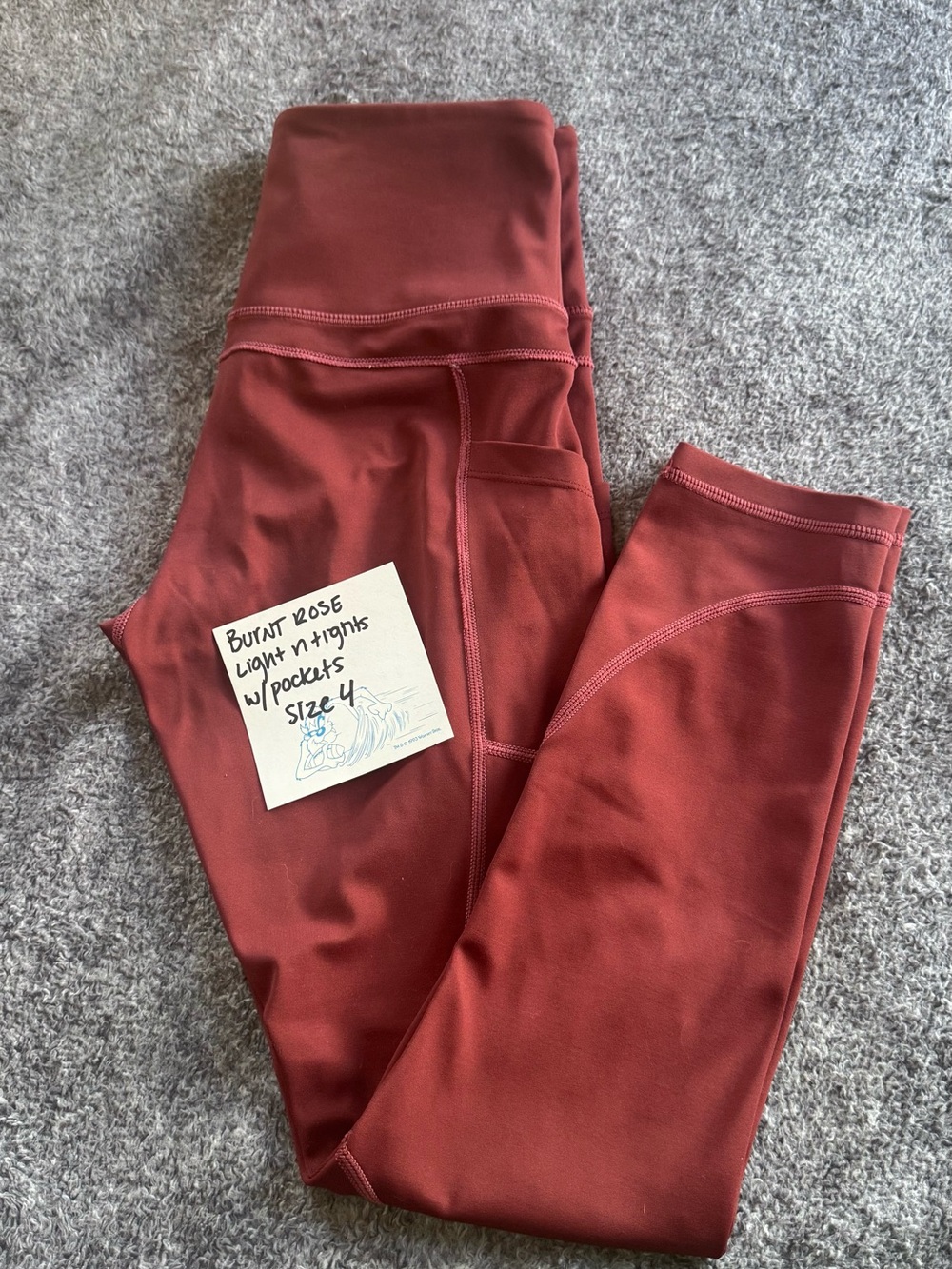Zyia active burnt rose light n tight leggings with pockets